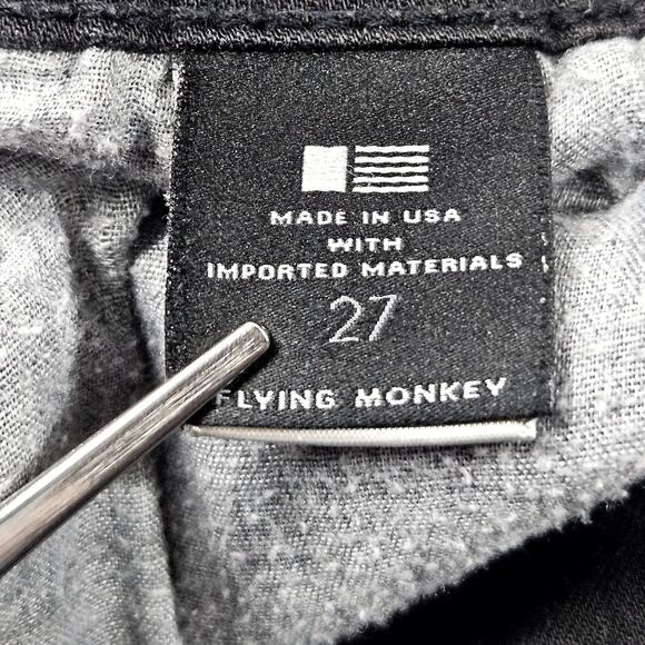 Flying Monkey Jeans Sz 27 (28x30) Black Distressed‎ Skinny Stretch Made in USA - Picture 6 of 10